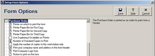 purchase order format. Purchase Order Form Options